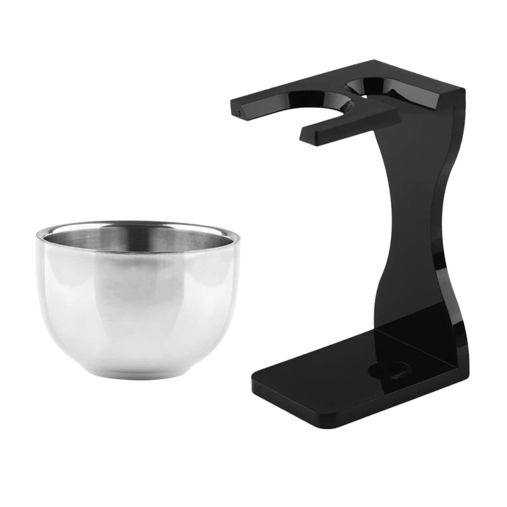 MUSISALY Beard Brush Shaving Cup and Stand Acrylic Shaving Bowl Grooming Kit for Men