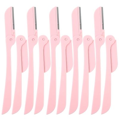 BELLIFFY 10pcs Stainless Steel Eyebrow Trimmer Women Shavers for Facial Hair Removal Portable Eyebrow Razor Blades Painless and Instant Results