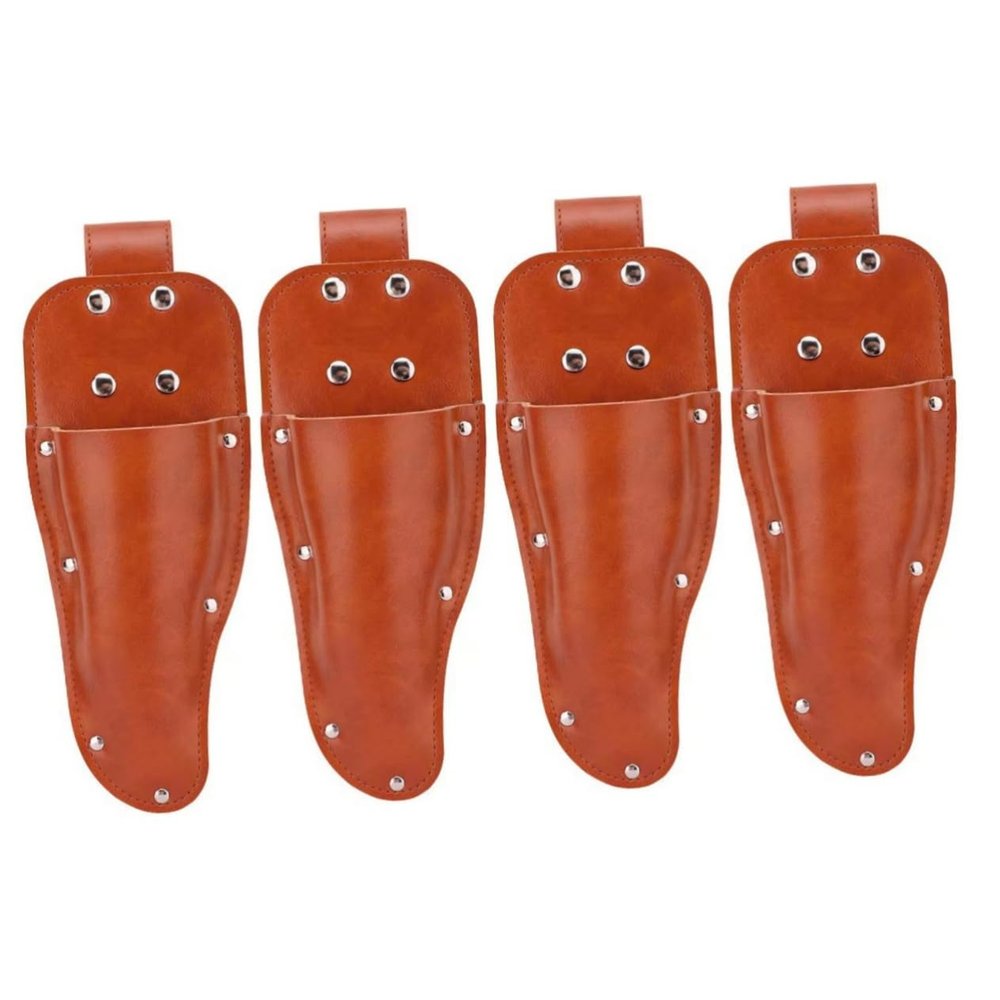 Gogogmee 4pcs Hair Stylist Tool Bag Minimalist Scissor Holder Pu Leather Organizer for Hair Cutting