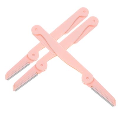 HONMEET 3pcs Stainless Steel Eyebrow Razor Portable Trimmer Precision Eyebrow Removal Tool Non-Slip Grip for Women