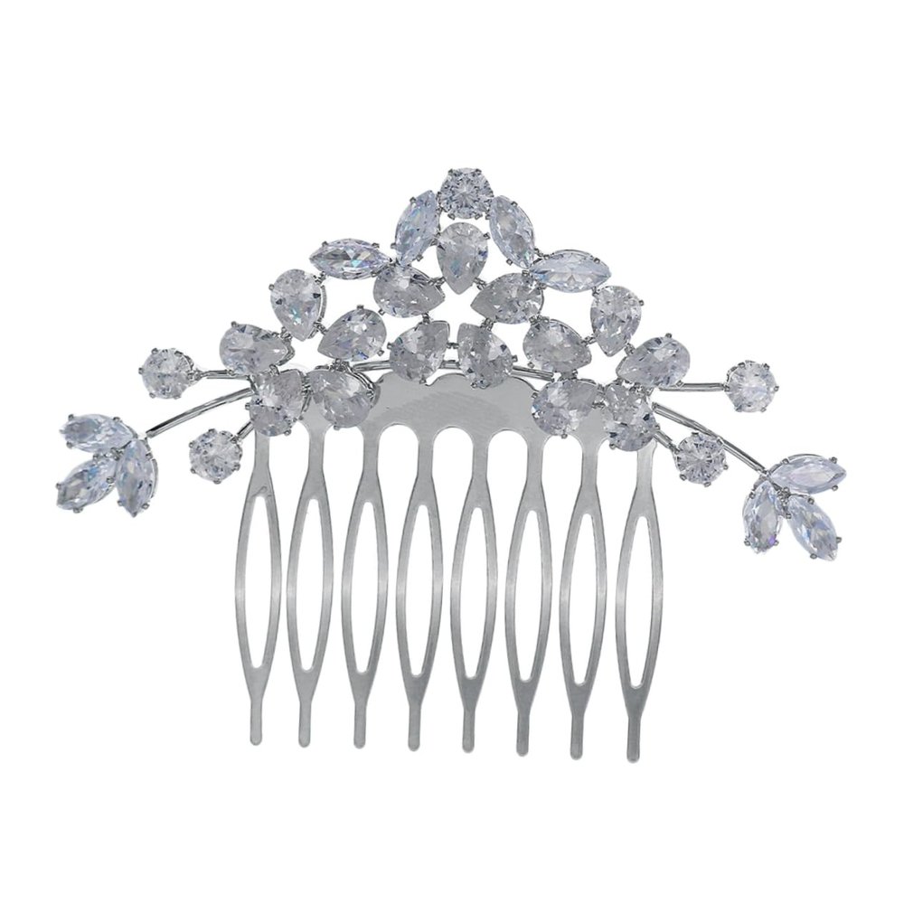 Baluue Rhinestone Hair Comb for Bridal Headpiece Elegant Waterdrop Zircon Design Lightweight and Comfortable Headdress for Weddings Parties and Adult Celebrations -