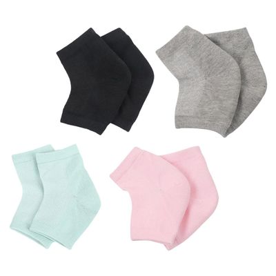 Outanaya 4pairs Moisturizing Heel Socks for Men and Women -Crack Open Toe Design for Dry Feet Cushioning Breathable Mesh for and