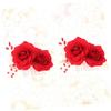 MERRYHAPY 2pcs Rose Flower Hair Side Comb Rhinestone Decor Elegant Hairpins for Weddings Parties and Special Occasions Beautiful Floral Hair Accessories Red view 2