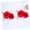 MERRYHAPY 2pcs Rose Flower Hair Side Comb Rhinestone Decor Elegant Hairpins for Weddings Parties and Special Occasions Beautiful Floral Hair Accessories Red view 3