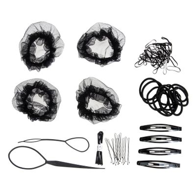 FOYTOKI Bun Hair Net Hairnets Women's Hair Products Black Head Net Accessory Set for Women Elastic