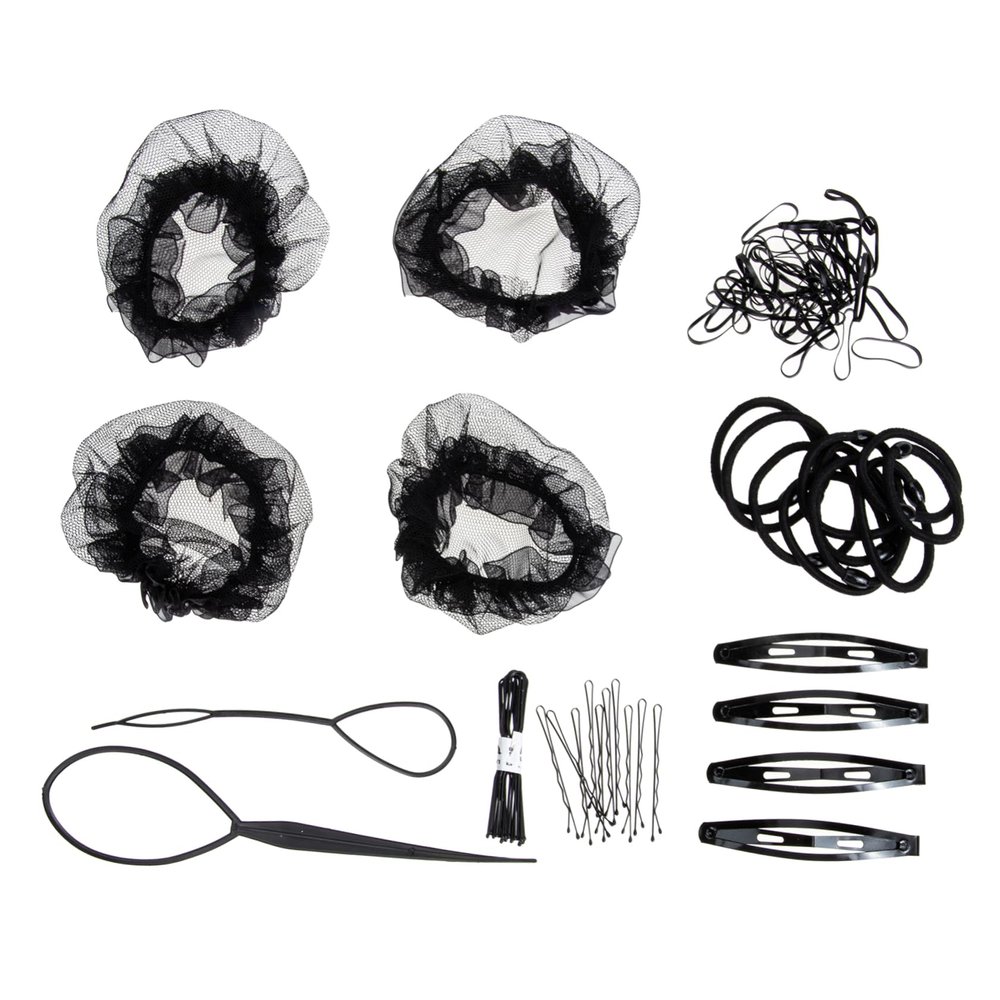 FOYTOKI Bun Hair Net Hairnets Women's Hair Products Black Head Net Accessory Set for Women Elastic