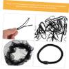 FOYTOKI Bun Hair Net Hairnets Women's Hair Products Black Head Net Accessory Set for Women Elastic view 3