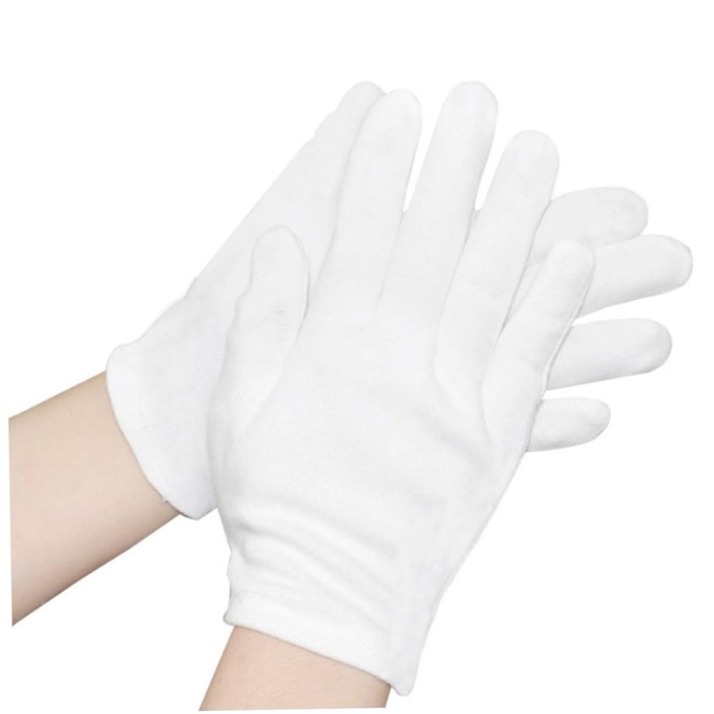 BELLIFFY Long Lasting Cotton Gloves 10 Pairs for Industrial Cleaning Construction and Party Etiquette Size XL