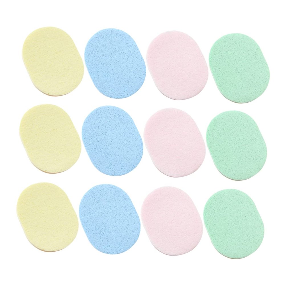 HONMEET 12pcs Facial Cleansing Sponge Makeup Face Cleaning Sponge Cosmetics Skin Scrubber