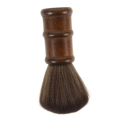 Baluue 107g Barber Brush for Hair Cutting Professional Neck Hair Cleaning Tool Wooden Handle and Soft Fibers for Salon Use