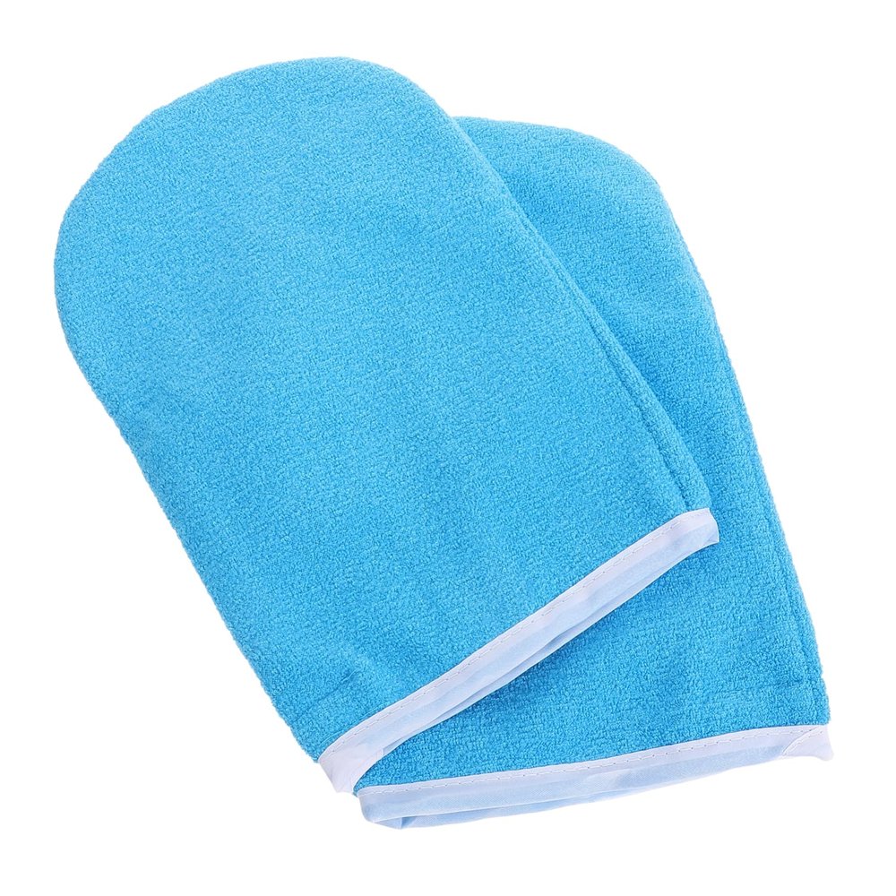 HAPINARY Paraffin Wax Hand Covers Thick and Mitts for Moisturizing Treatments Beauty Salons and Home Use Comfortable and Lightweight Design Stylish Blue with White Trim