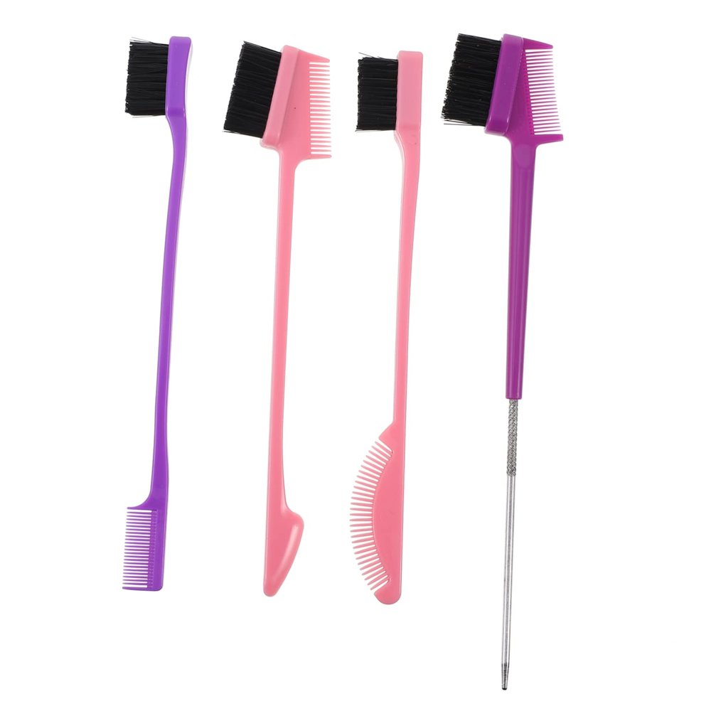 BELLIFFY 4pcs Dual-head Eyebrow and Eyelash Grooming Brush Compact Makeup Tool for Eyebrow Styling and Eyelash Separation Travel-friendly Design Her