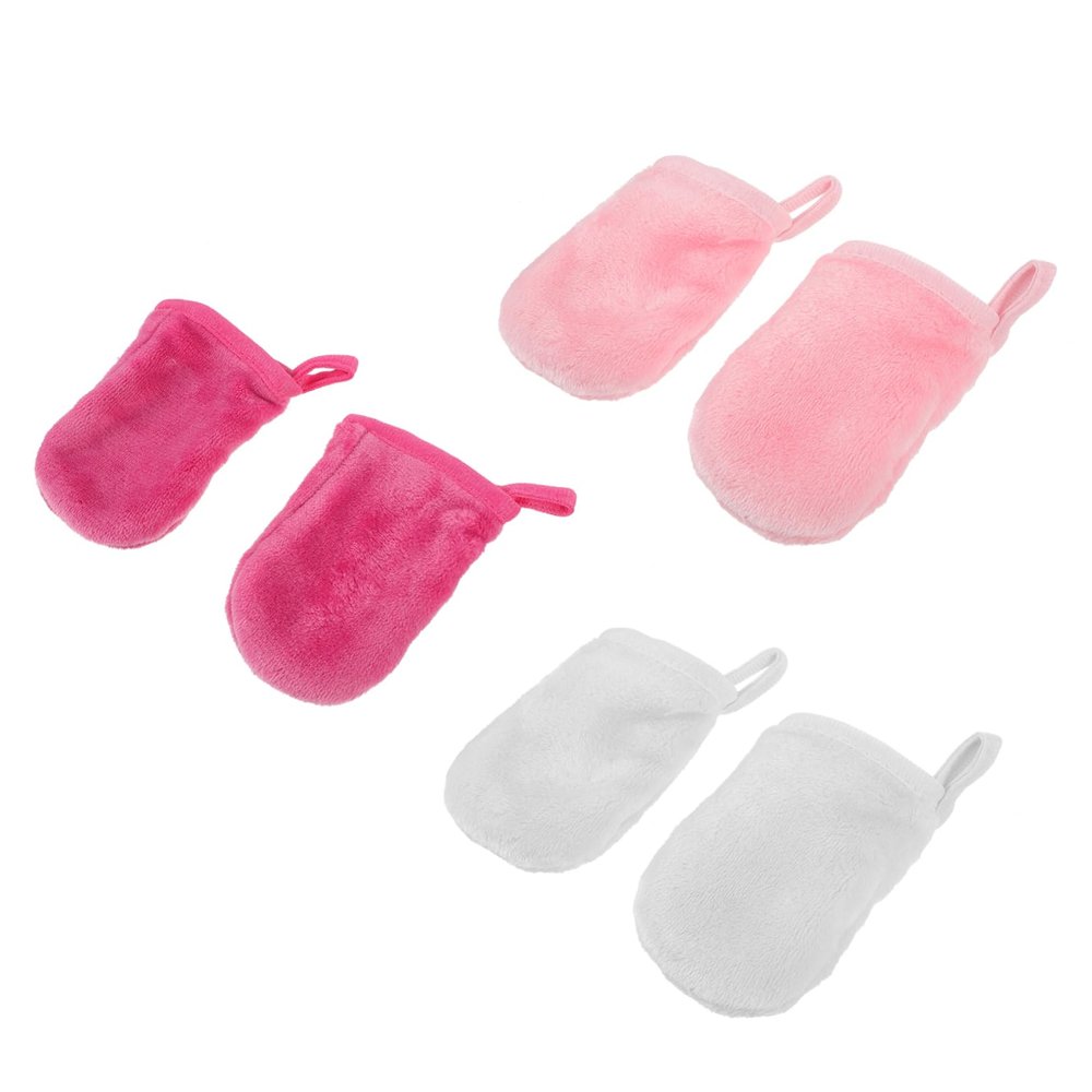 BELLIFFY 6pcs Makeup Remover Gloves Microfiber Face Washing Mitts for Water-Absorbent Breathable for Travel and Daily Use