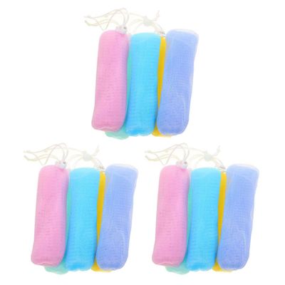 HONMEET 15pcs Exfoliating Soap Pouches Foaming Nets for Bathing Quick-Dry Drawstring Net for Exfoliation Scrubbing