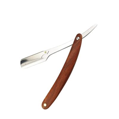 OHPHCALL Chic Vintage Straight for Men Manual Barber Holder for Salons Home Use Space-saving Design Easy Blade Exchange for Beard Hair Shaving