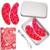 Beautistin 2 Pairs Reusable Under Eye Wrinkle Patches Silicone Mask, Plump Fine Lines & Wrinkles, with Metal Eye Cream Applicator, Tin Case, Valentine's Day Red view 1