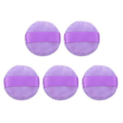 VINTORKY 5pcs Comfortable Purple Makeup Powder Puff Tools for Women Girls Blending Puff