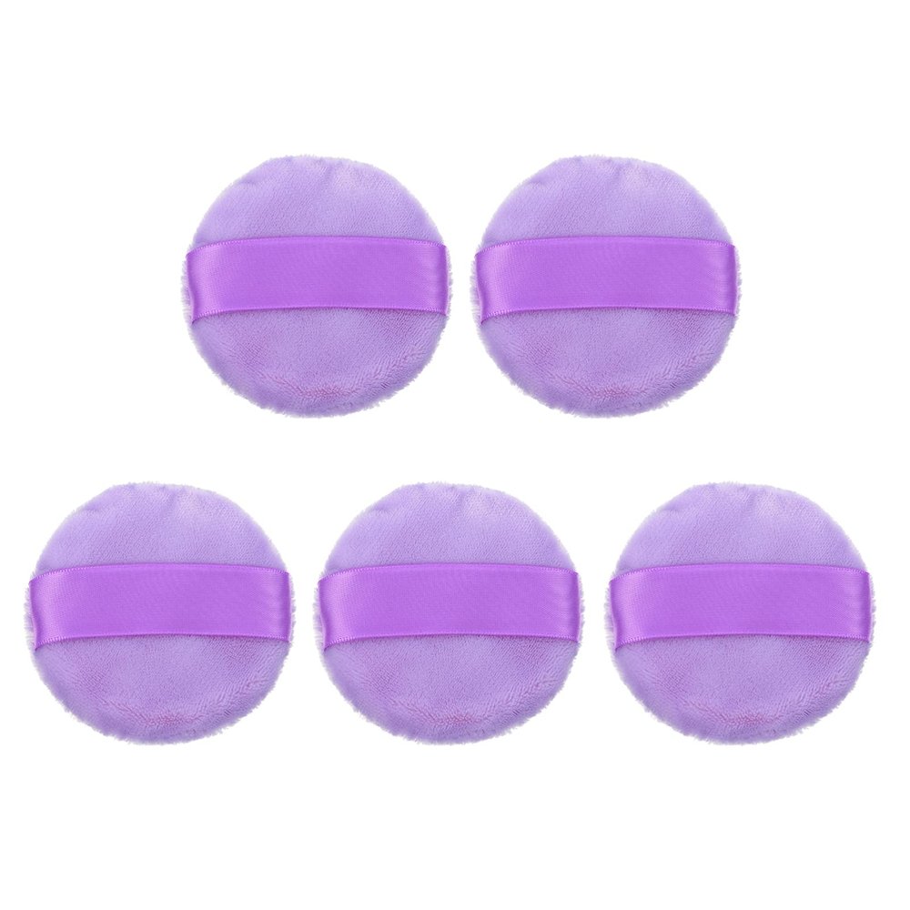 VINTORKY 5pcs Comfortable Purple Makeup Powder Puff Tools for Women Girls Blending Puff