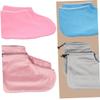 Healeved 2pair Thermal Insulation Foot Strap of Heat Preservation Cotton Foot Covers for Beauty Salon Use Light Pink Grey Elastic Bands view 3