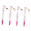 BELLIFFY 4pcs Portable Eyelash Brush Tubes with Keychain Long Mascara Wands for Eyelashes and Eyebrows Sparkling Rhinestone Design for Makeup Artists and Everyday Use view 1