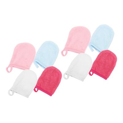 Healeved 8pcs Reusable Facial Cleaning Gloves Soft Makeup Mitts for Deep Pore Cleansing Washable Face Scrubber Water-absorbent Face Wash Gloves for Women