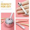 BUTIFULSIC 5pcs Cosmetic Beauty Scoops Face Cream Applicators Eye Cream Spoons Silver Makeup Spatula Set for Even Skincare Application Sampling Portable Lightweight for Travel view 2