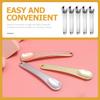BUTIFULSIC 5pcs Cosmetic Beauty Scoops Face Cream Applicators Eye Cream Spoons Silver Makeup Spatula Set for Even Skincare Application Sampling Portable Lightweight for Travel view 3