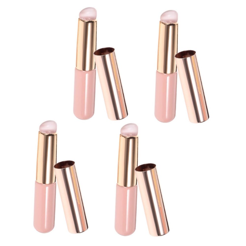 minkissy 4pcs Silicone Lip Brushes Versatile Lipstick and Concealer Applicators Cover for Gentle Skin for Blending and