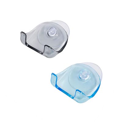 BRIGHTFUFU 2pcs Wall Razor Holders Suction Cup Shaver Rack Plastic Barber Supplies Modern Bathroom Organizer for Men's Razors