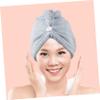 BELLIFFY 3pcs Quick Drying Hair Towels Button Soft Fleece Absorbent Caps for Women Lightweight Hair Drying Hats for Post-Bath Use view 3