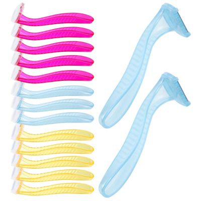 SOESFOUFU 15pcs Manual Body Hair Razors for Women Travel-friendly Trimmer for Armpit Bikini Body Hair Removal Red Yellow Light Blue