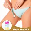 SOESFOUFU 15pcs Manual Body Hair Razors for Women Travel-friendly Trimmer for Armpit Bikini Body Hair Removal Red Yellow Light Blue view 3