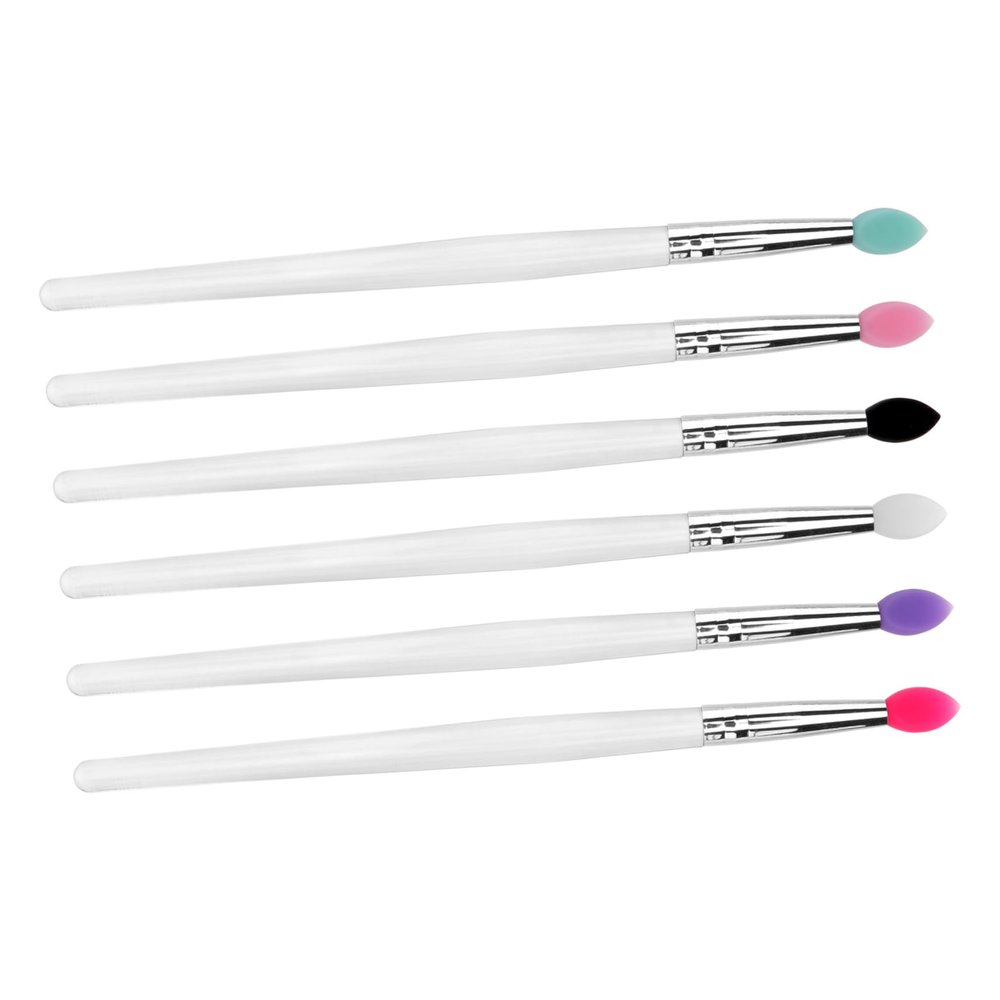 BELLIFFY 6pcs Silicone Eyeshadow Brush Versatile Eye Makeup Applicator Mixed Colors for Precision Application and Easy Carrying for Professional Makeup Artists and Daily Use