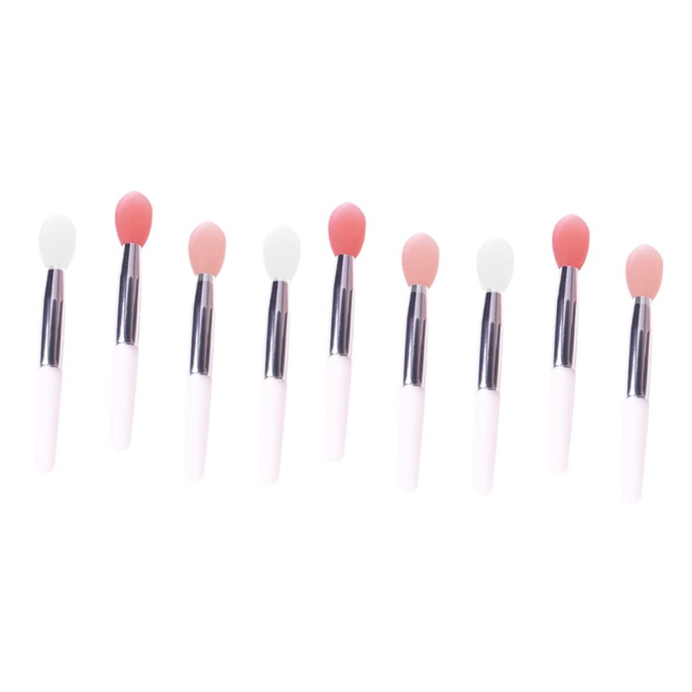 Gogogmee 9pcs Silicone Lip Brush Professional Makeup Applicator for Lipstick Soft Silicone Heads for Easy Cleaning Travel-friendly Design for Home and Salon Use