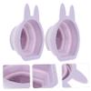 BELLIFFY 2pcs Rabbit Shaped Silicone Makeup Brush Cleaner Bowl Hanging Makeup Brush Sponge Cleaner Spinner and Sponge Cleansers view 3