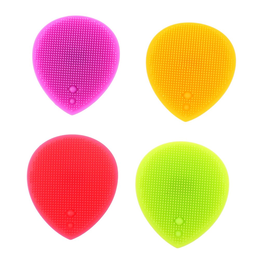 AUTSUPPL 4pcs Silicone Face Brush Exfoliating Face Scrubber for Deep Cleansing Gentle for Skin Types