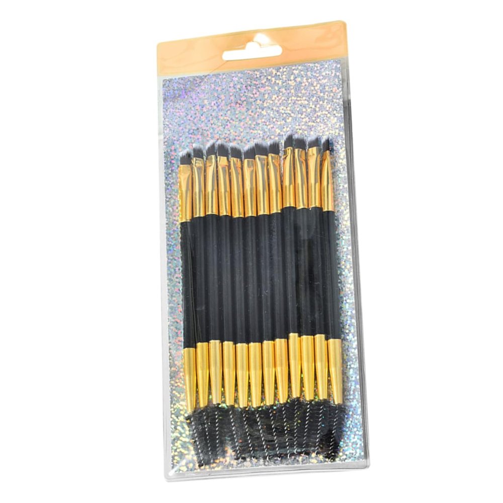 BELLIFFY 12pcs Double-ended Eyebrow Comb and Mascara Brush Set Spiral Eyelash and Brow Makeup Brushes Premium for Professional Salon Home Use Golden Finish