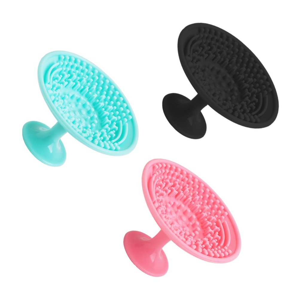 BELLIFFY 3pcs Makeup Pen Cleaning Pad Silicone Brush Cleaner Cup Face Cleanser Brush Mat