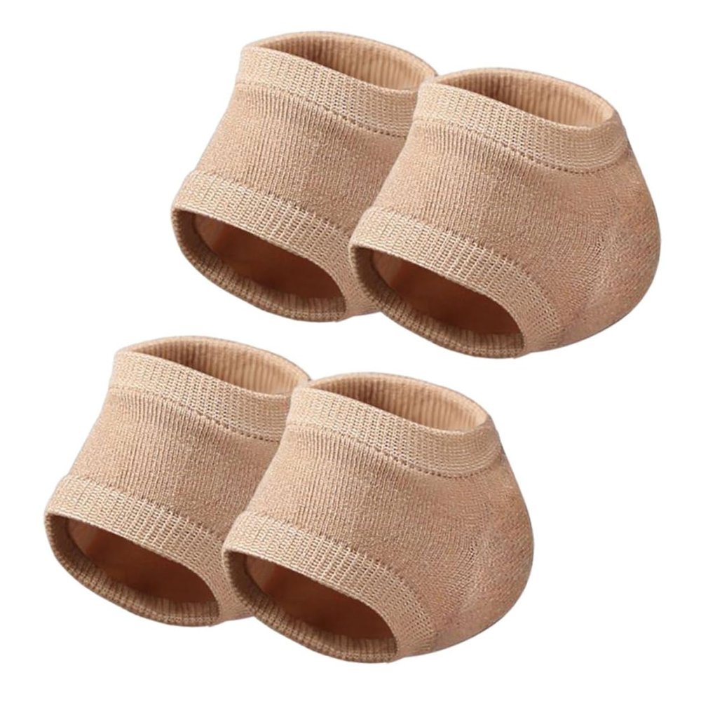 AUTSUPPL 2pairs Moisturizing Gel Heel Protectors of Elastic Socks for Cracked Heels Soft Cushioning for Dry Comfortable Half Design for Use