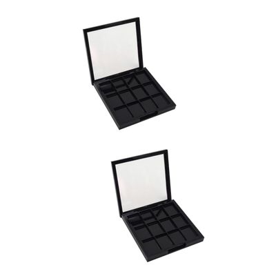 Beatifufu 2pcs Empty Eyeshadow Palette for Makeup Storage Black Magnetic Eyeshadow Box for Beginners Organizer for Eye Makeup Colors and Glitter