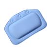 WOONEKY PVC Bath Pillow Burlap Surface Dark Blue Spa Headrest Suction Cups for Slip-Resistant Comfort Bathtub view 1