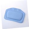 WOONEKY PVC Bath Pillow Burlap Surface Dark Blue Spa Headrest Suction Cups for Slip-Resistant Comfort Bathtub view 2