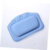 WOONEKY PVC Bath Pillow Burlap Surface Dark Blue Spa Headrest Suction Cups for Slip-Resistant Comfort Bathtub view 3