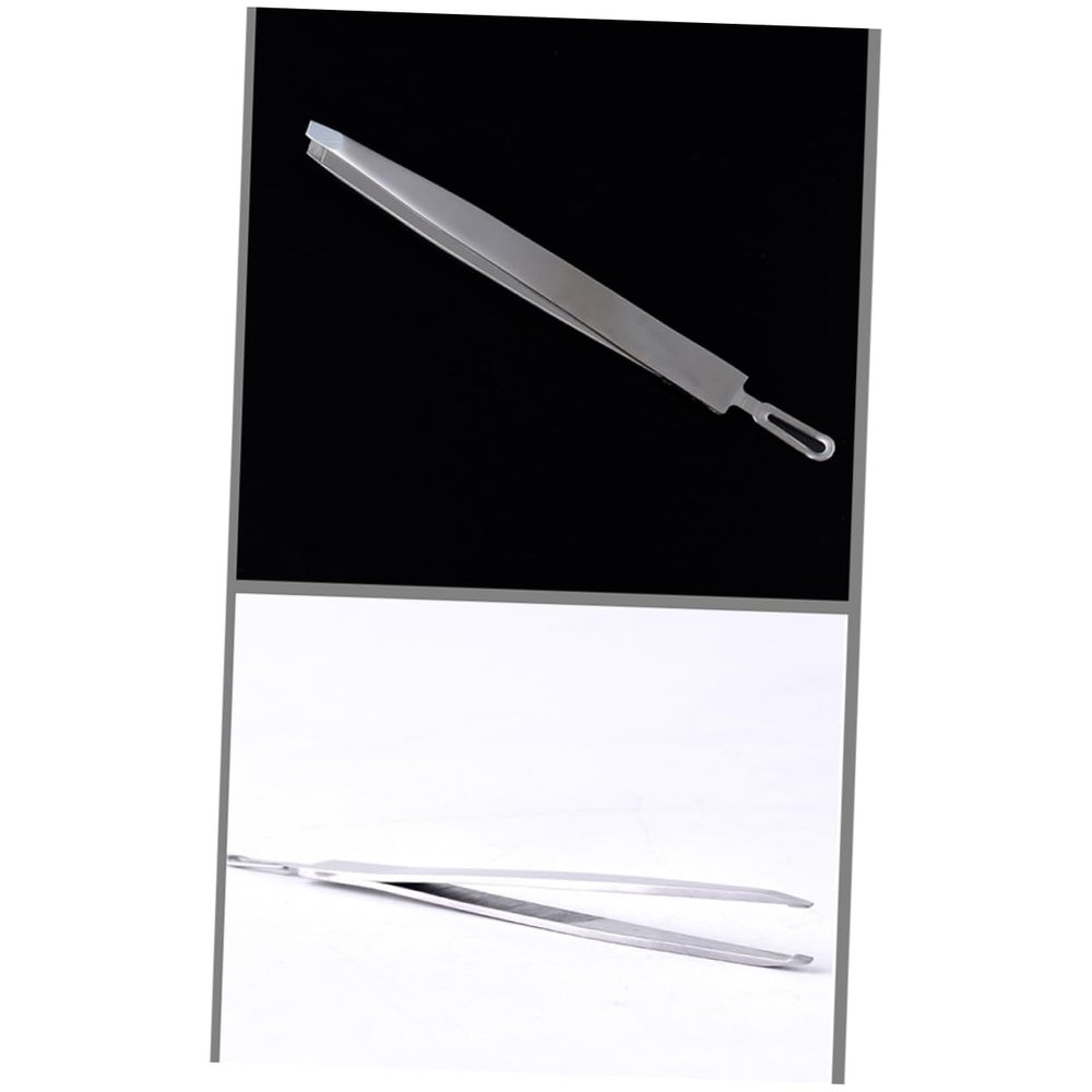 Beatifufu Stainless Steel Eyebrow Tweezers Multi-functional Eyebrow Clip for Removal Lightweight Portable Design for Men and Women Silver