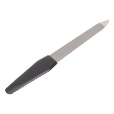 SOESFOUFU Professional Stainless Steel Nail File Tool Double-Sided Buffer Block Manicure Set for Natural and Artificial Nails Plastic Handle