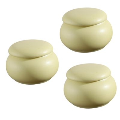 Outanaya 3pcs Travel Makeup Containers Lids Small Lotion Bottles for Toiletries Ceramic Jar Storage Jars