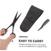 Healeved 3pcs Mustache and Beard Care Set Stainless Steel Trimming Scissors Beard Cutter and PU Leather Storage Bag for Barbershop and Home Grooming view 3