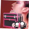 WOONEKY Nail Beauty Box Large Capacity Aluminum Cosmetic Storage Makeup Container with Organizer Portable Case view 2