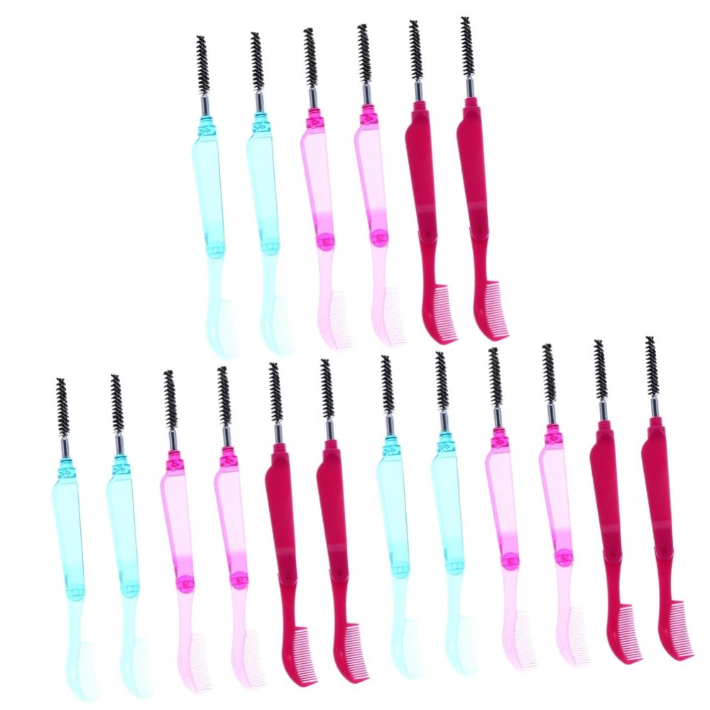 Mikinona 18pcs Folding Eyelash Comb Brow Comb Makeup Brushes for Easy Eyelash Separation Portable Easy to Design for Makeup Enthusiasts