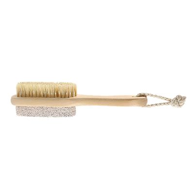 WOONEKY Natural Bristle Brush and Pumice Stone Combo Exfoliator for Feet Handle Pedicure Tool Callus Remover Spa-Like Experience for Smooth Skin
